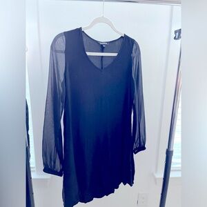 Express black dress with sheer long sleeves. Size XS